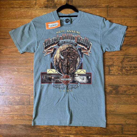 Harley-Davidson Other - NOS 2006 Harley Davidson T Shirt Sturgis Aztec Buffalo Graphic Tee New Mens Sz S